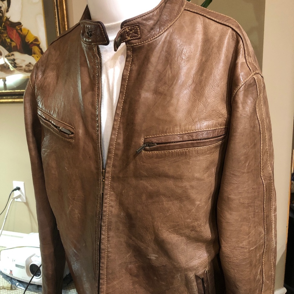 Brown Genuine Danier Leather Jacket YKK